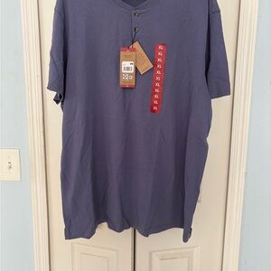 Eddie Bauer Men’s  Purple Henley Short Sleeve Shirt - XL